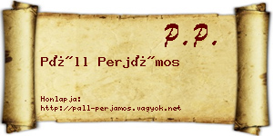 Páll Perjámos névjegykártya